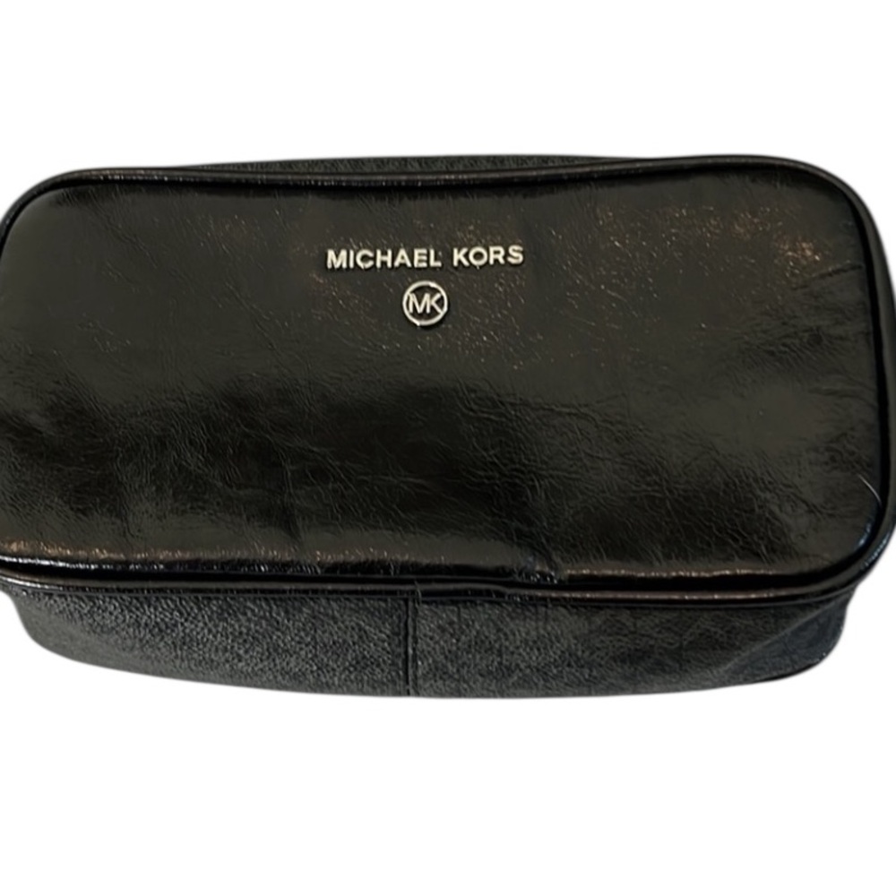 Micheal Kors large black leather crossbody belt bag strap 45”long 1.5” wide